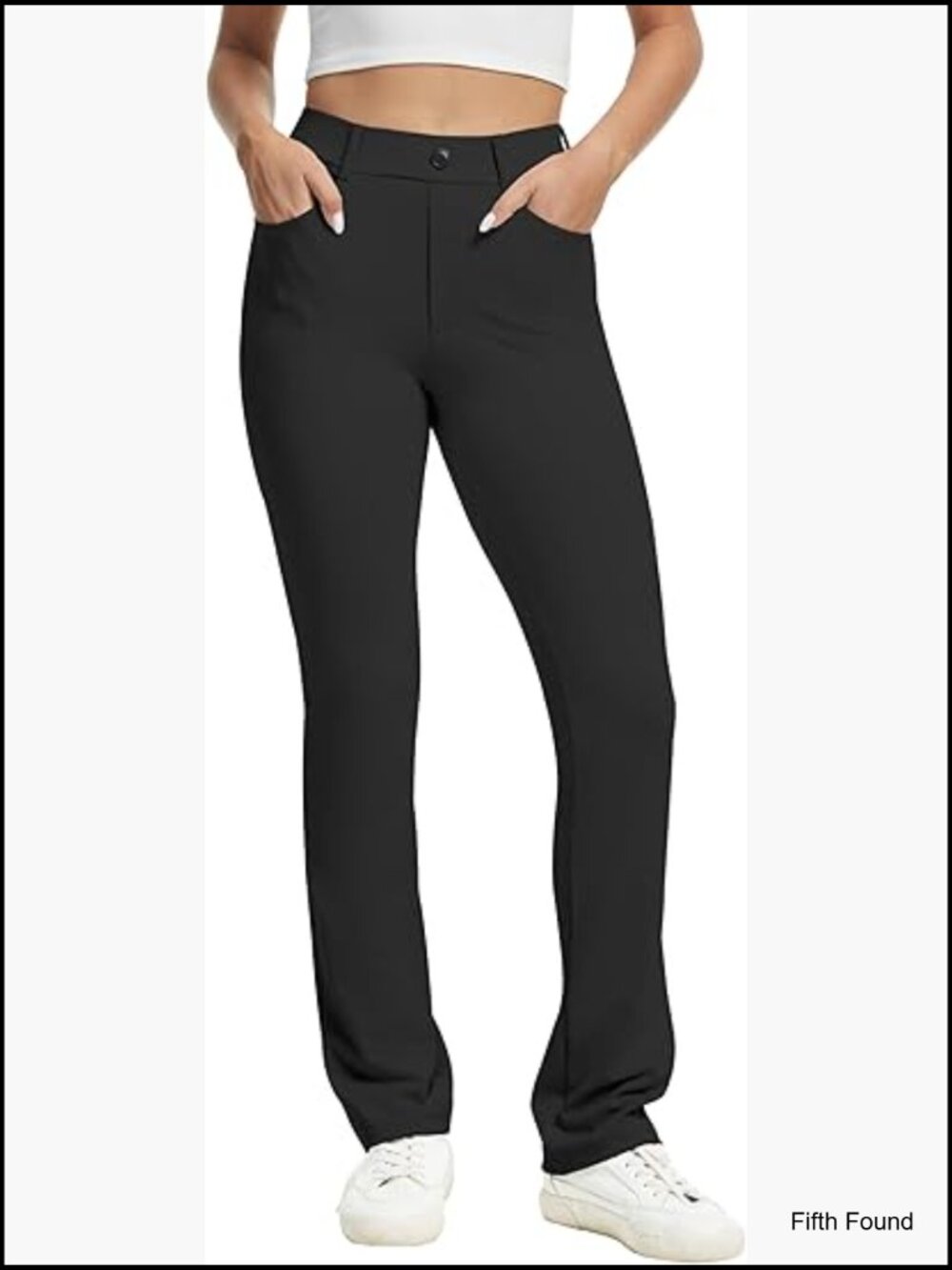 High Rise Yoga Dress Pants Straight Leg with Pockets Petite/Regular